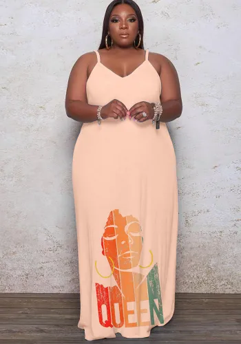Plus Size Women Printed Slip Dress