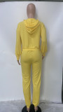 Women Fall Winter Cut Out Hoodies and Pants Two-Piece Set