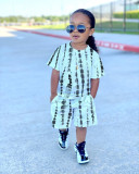 Boys' printed T-shirt and shorts two-piece set