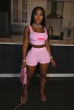 Women's Letter Print Tank Shorts Two-Piece Set