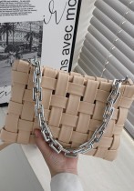 French women's bag high-end handbag woven small square bag simple Messenger bag