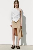 falda suave plisada ancha asimétrica de primavera para mujer