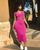 Women Sexy Tank Top and Skirt Two-Piece Set