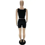 Women's Letter Print Tank Shorts Two-Piece Set
