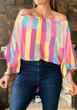 Schulterfreies Langarmshirt mit Trend-Print für Damen