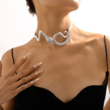 Dreidimensionale Serpentinen-Persönlichkeits-Halskette Unregelmäßige Retro-Hip-Hop-Halskette