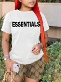 Spring Summer Women's Fashion Printing Black T-Shirt Short Sleeve Women's Top Basic Shirt