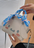 Bolso de mujer, bolso de material Diy, bolso de hombro portátil con lazo de perro pequeño de leche hecho en casa, bolso de mensajero de pu