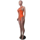 Einteiliger Damen-Bodysuit und Hosen-Badeanzug, zweiteiliges sexy Set