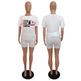 Plus Size Damen T-Shirt Shorts Set Trainingsanzug zweiteilig