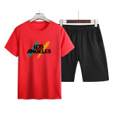 Men'S Fitting Trend Casual Set Men'S Summer Short Sleeve T-Shirt Shrots Two-Piece Set