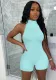 Ladies Summer Fashion Slim Sexy Sleeveless Low Back Short Jumpsuit