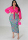 Spring Plus Size Lace-Up Shrit Bodycon Skirt Two-Piece Women'S Set