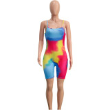 Sommer Sexy Minimalistischer Casual Tie Dye Home Cargo Strampler mit niedrigem Rücken