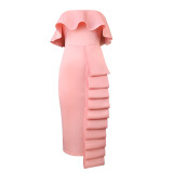 Primavera otoño Sexy vestido sin mangas sin tirantes vestidos de fiesta de retazos asimétricos