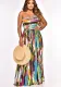 Trendy Print Strapless Slim Waist Casual Holidays Jumpsuit