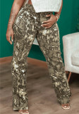 Pantalones informales con abertura estilo Hipster de calle de camuflaje de talle alto de patchwork de primavera para mujer