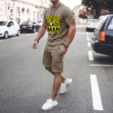 Lässiges, lockeres Kurzarm-T-Shirt und Shorts für Herren, zweiteiliges Set