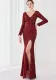 Plus Size Women Sequined Formal Party Maxi Evening Dress