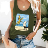 Frauen-Bananen-Druck-Feiertag-Trägershirt