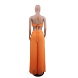 Solid Color Casual Loose Chiffon Women'S Jumpsuit
