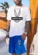 Men's bunny print T-shirt and shorts two-piece set