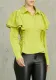Women Spring Ruffle Long Sleeve Lace-Up Shirt
