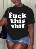 Camiseta de tendencia superior para mujer Camiseta estampada para mujer Camiseta suelta de talla grande