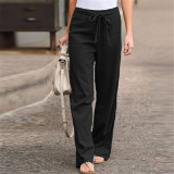 Pantaloni a gamba dritta con fondo a campana stile donna