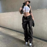 Pantalones cargo bajos de hip hop callejero para mujer