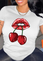Camiseta de manga corta estampada de mujer de verano