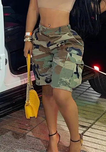 Summer Women Casual Camo Shorts
