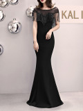 Annual Meeting Bridal Toast Dress Fishtail Long Formal Party Red Evening Dress