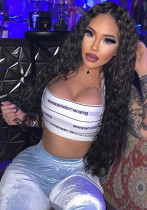 Moda Kadın Yaz Mektubu Baskı Bandaj Seksi Askılı Tank Top Moda
