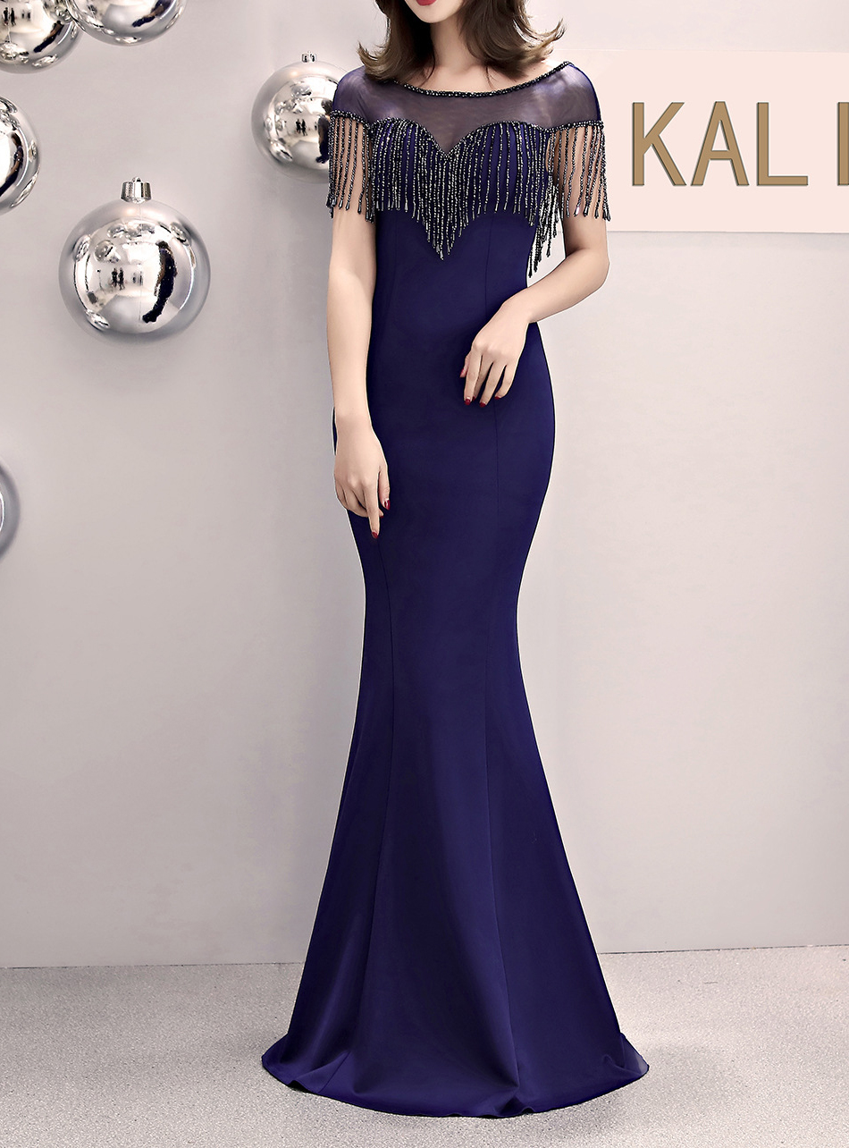 Feather Embellishment Long Prom Gown C57 – Sparkly Gowns