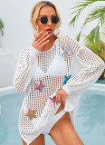 Bata de playa de verano con estrella recortada Camisa de vacaciones Traje de protección solar de manga larga