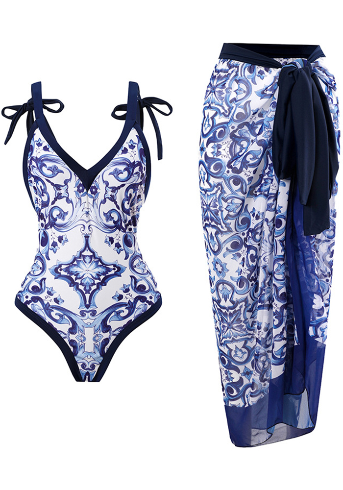 Wholesale Twopiece one piece swimsuit with skirt Global Lover