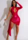 Spring Summer Women'S Sexy Halter Neck Open Waist Dress Shiny Irregular Bodycon Dress
