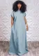 Vintage Loose Deep V Low Back Long Denim Dress