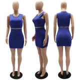 Women Crop Tank Top and Bodycon Skirt Two-Piece Set