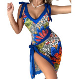 Women Sexy One-Piece Swimwear Chiffon Beach Dress
