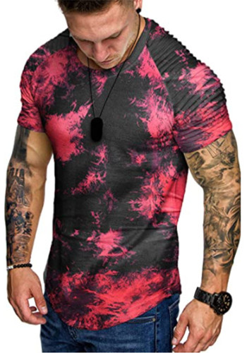 Мужская одежда с коротким рукавом в стиле хип-хоп Tie Dye Мужская летняя футболка с круглым вырезом