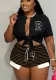 Striped Drawstring High Waist Shorts Sexy Fashion Casual Patchwork Plus Size Pants