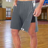 Basketball side full-breasted men's trousers shorts classic trendy loose Casual sports training pants