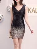 Formal Party Evening Dress Sexy Long Company Annual Meeting Bodycon Short Dress For Women