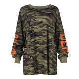 Autumn Women'S Fashion Trend Print Camouflage Long-Sleeved T-Shirt For Women