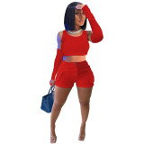 Women'S Solid Color Straps Crop Tank Top Pocket Sports Casual Shorts Set