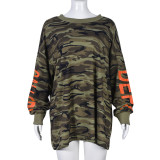 Autumn Women'S Fashion Trend Print Camouflage Long-Sleeved T-Shirt For Women