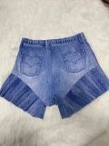 Ladies Summer Print Casual Ruffle Shorts