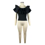 Women'S Clothes Double Layer Rufflenightclubs Tops T-Shirts
